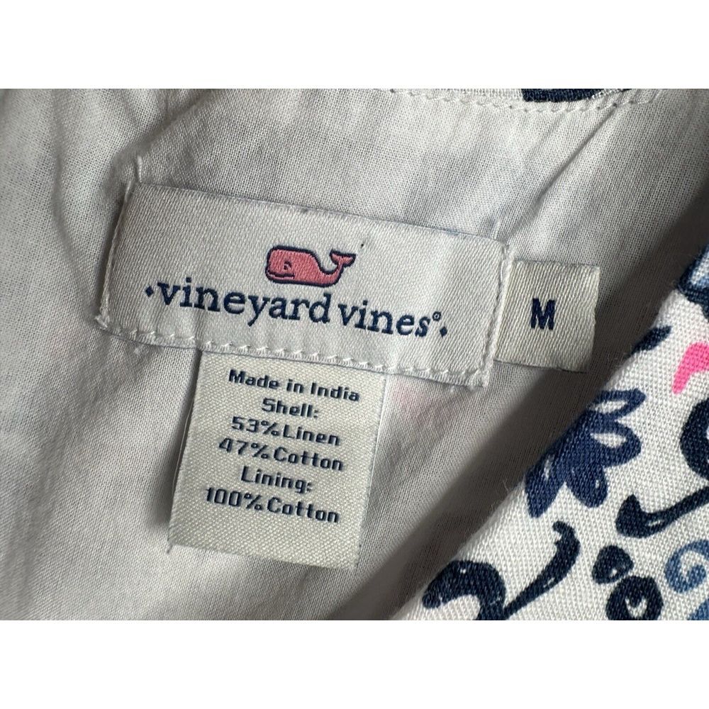 Vineyard Vines‎ Women's Flutter Sleeve Linen Blend Shift Dress - Size M Lined - Picture 12 of 13
